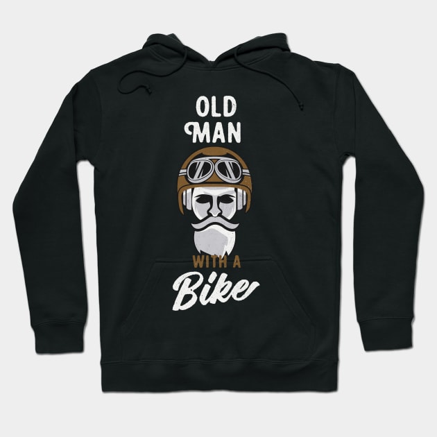 Old Man Motorcycle Club Vintage Grunge Biker Hoodie by Foxxy Merch